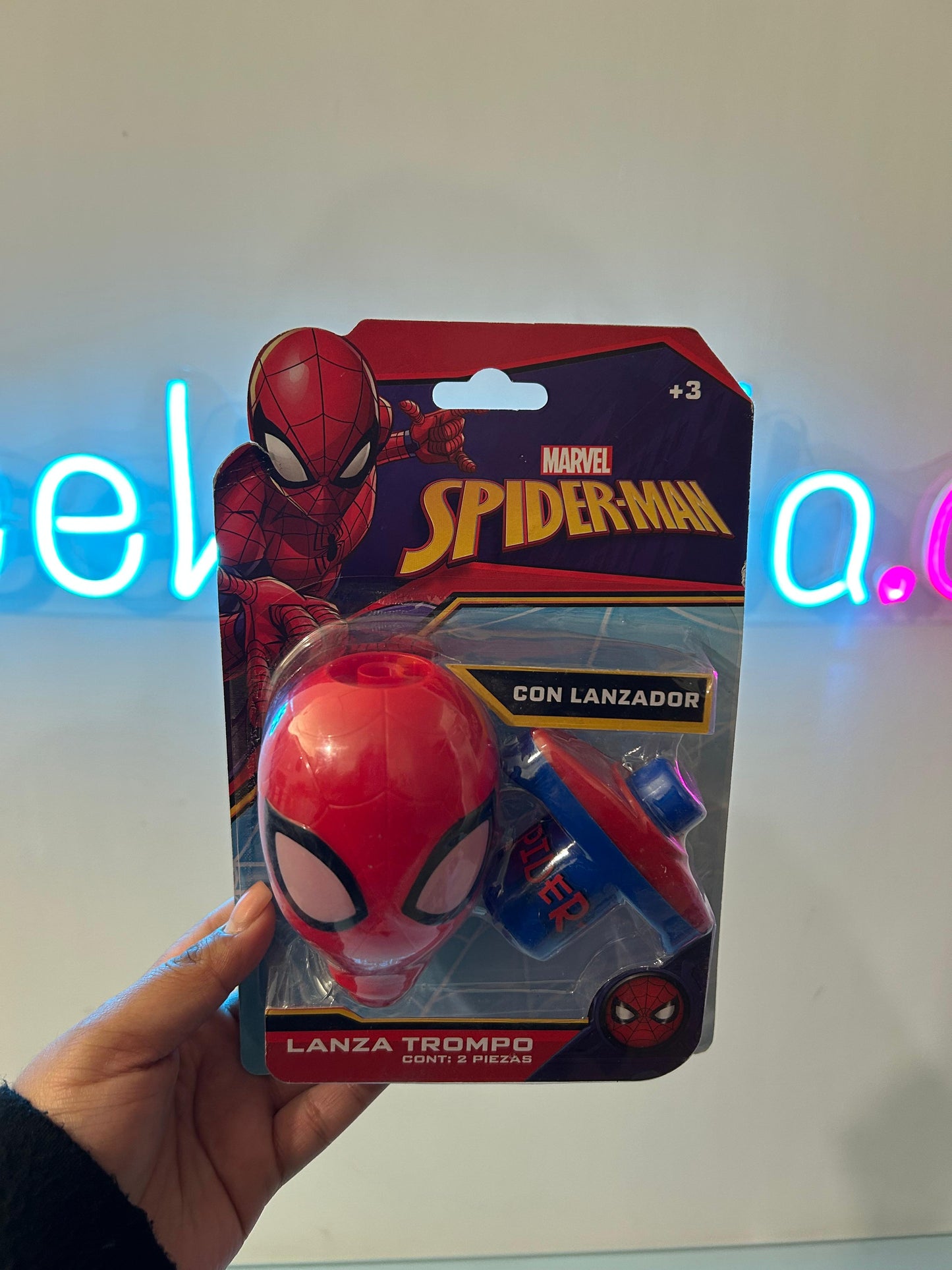 .Geekienda - trompo con lanzador de Spiderman -Disney marvel programas infantiles