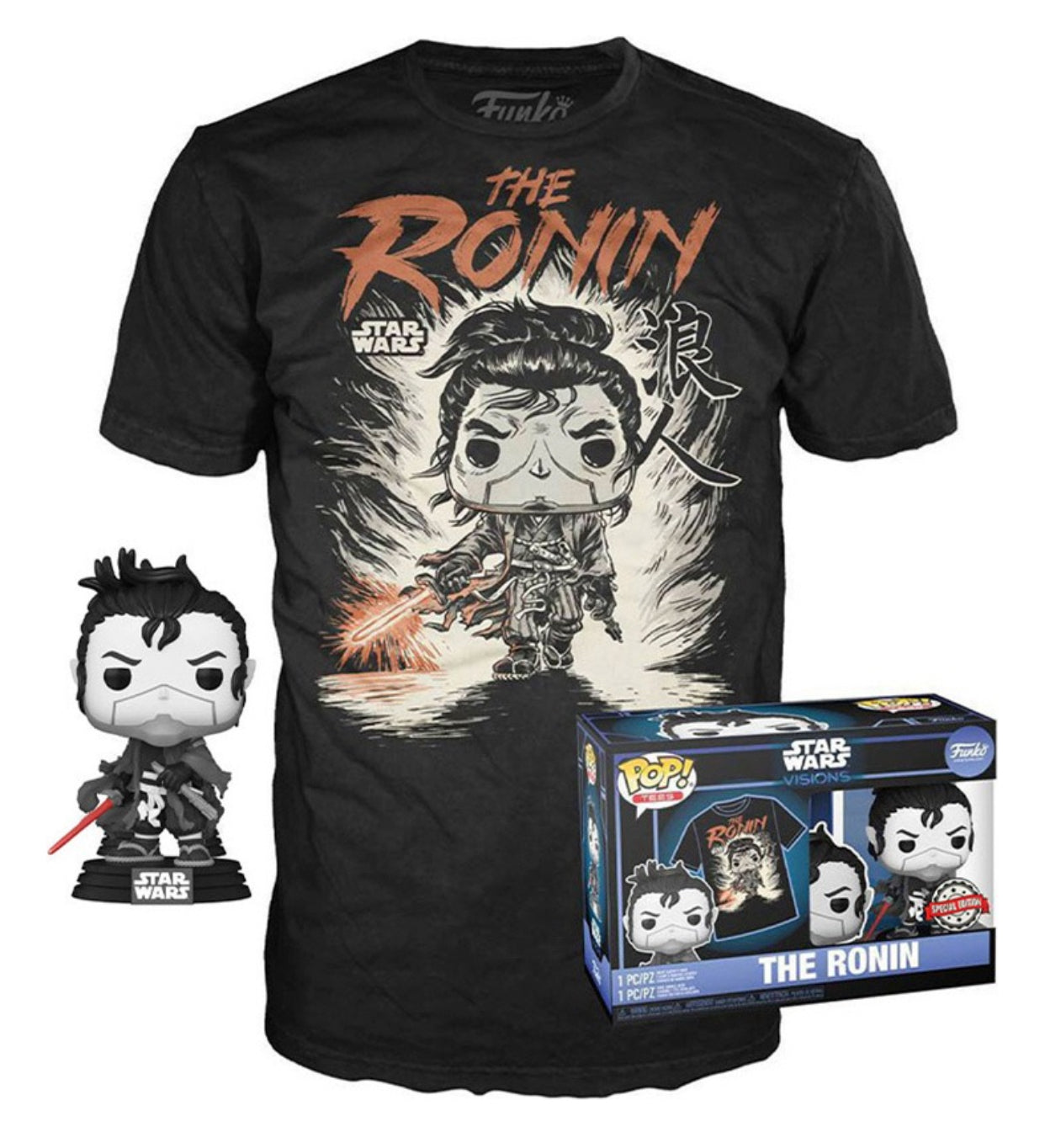 .Geekienda - Funko Pop tees the ronin con playera - Star Wars visions caricatura anime